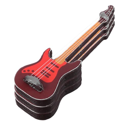 HANABASS 3 Stücke Mini-Gitarrenmodell klein Miniatur-Puppenhausgitarre Miniatur Gitarre Minigitarre für Puppenhaus musikalisches Vorbild Modell Gitarre Plastik Yellow von HANABASS