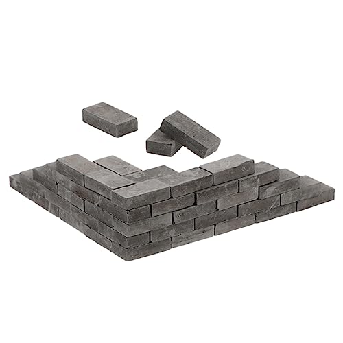 HANABASS 3 simulierter Ziegel bastelset basteln für House Decoration Gartenarbeit Room Decor o'bag Slice deko Mauerziegelmodell Ziegelspielzeug Micro Landscape Decor Ton Grey von HANABASS