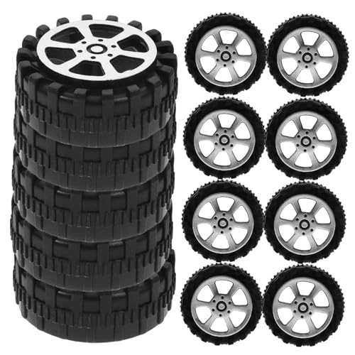 HANABASS 30 Stück Autospielzeugzubehör Auto-LKW- Autozubehör Reifen Für Spielzeugautos Kind Mini Reifenzubehör Rad Handgefertigte Spielzeugräder Nabe Spielzeugräder Klein Black von HANABASS