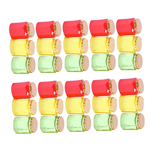 HANABASS 30 Stück Dekorative Dekorationen für den Gartenbau Home Ornament Mini Marmeladengläser Mini-Marmeladenglas-Modell Miniatur-Puppenhausartikel Harz von HANABASS