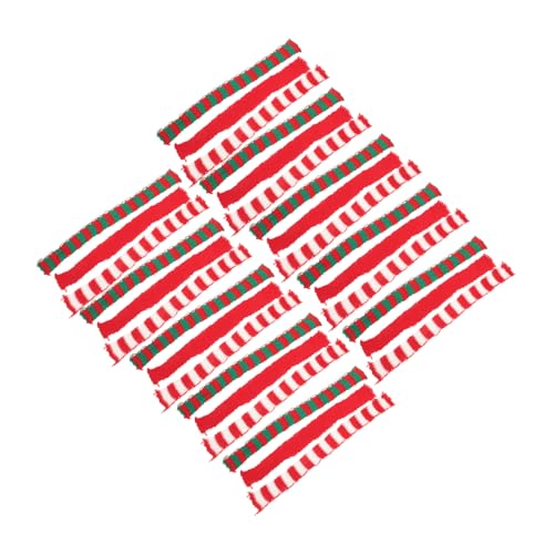 HANABASS 30 Stück Mini-schal Mini-strickschals Plaid Mini-weihnachtsschals Saisonal Minischal Zum Basteln Mini-weihnachtsdekoration Weihnachtshaustierschal Winzig Dekorationen Weiß Rot Garn von HANABASS