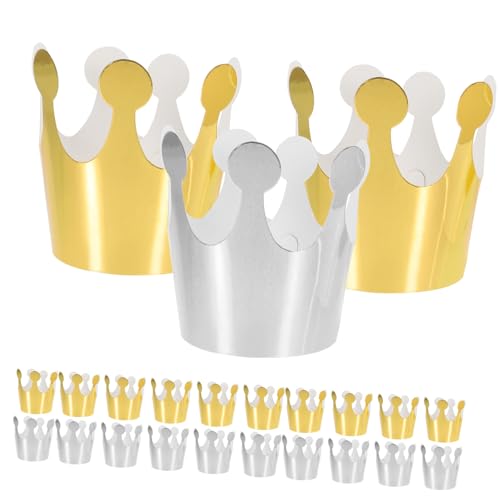 HANABASS 30 Stück Papier Kronen Hüte für Geburtstagsfeiern Goldene und Silberne Partyhüte Dekorative Partyaccessoires für Erwachsene und Feierdekorationen HANABASS 30 Stück Papier Kronen Hüte für Geburtstagsfeiern Goldene und Silberne Partyhüte Dekorative Partyaccessoires für Erwachsene und Feierdekorationen von HANABASS