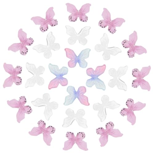 HANABASS 30 Stück Teiliges Micro Landscape Schmetterling aus Resin Miniatur Figuren für Puppenhaus Garten und DIY Dekoration Leichte Glatte Oberfläche Vielseitig für Tisch Schreibtisch und von HANABASS