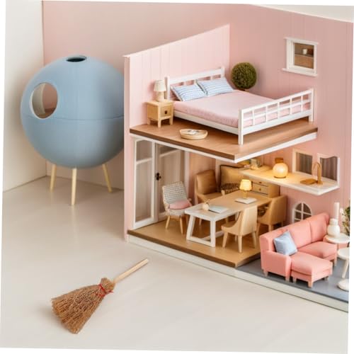 HANABASS 30 Stück Teiliges Mini Hexenbesen Scale Miniatur Besenmodell Realistische Mini Hexenbesen für Puppenhaus Dekoration Stabiler Besen für Feengarten und DIY Bastelprojekte von HANABASS