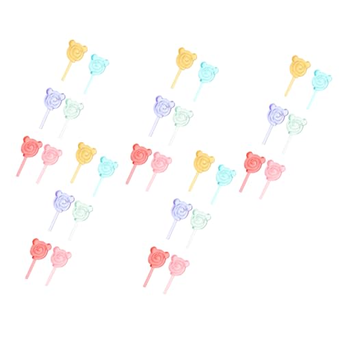 HANABASS 30 Stück Teiliges Mini Lollipop Puppenhaus Miniatur Süßigkeiten Farben Realistisch Gestaltete Mini Candy Modelle für Kreative Deko und Puppenhaus Zubehör von HANABASS
