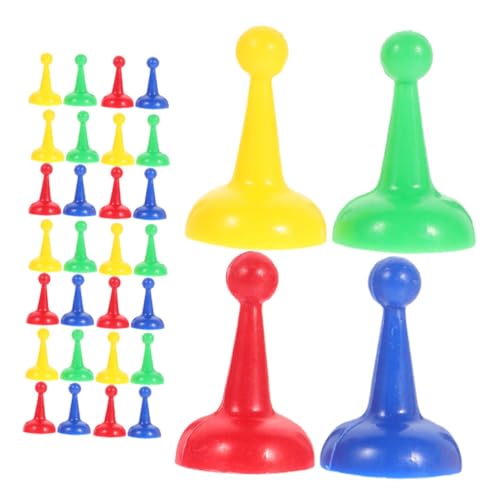 HANABASS 32 Stück Schachfiguren Aus Kunststoff: Brettspiele, Mehrfarbige Figuren, Großpackung Für Brettkomponenten – Tischmarker, Tischspiele Verbessern Ihr Spielerlebnis von HANABASS