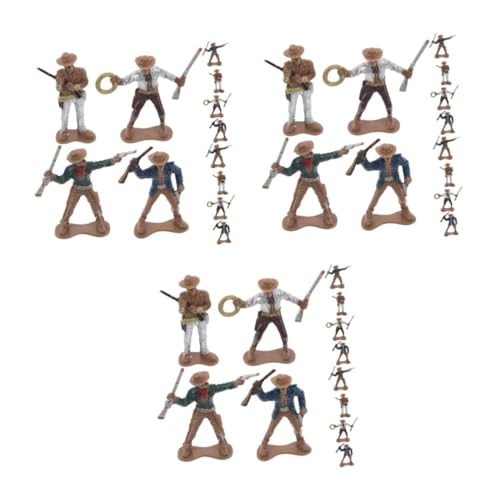 HANABASS 36 Stck. Teiliges Western Cowboy Spielfiguren Bunte Amerikanische Spielzeugfiguren aus Robustem Kunststoff Pädagogisch für Western Mottopartys und Historische Entdeckung von HANABASS
