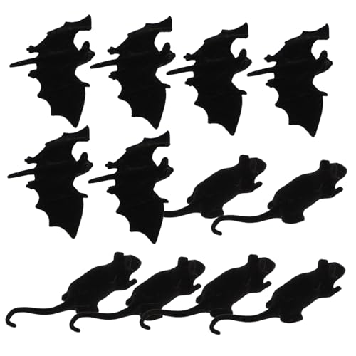HANABASS 36 Stück Teiliges Halloween Deko mit Realistischen Schwarzen Fledermaus und Mäuse Modellen Gruselige Streichspielzeuge für Halloween Partys Haunted Houses und Karneval HANABASS 36 Stück Teiliges Halloween Deko mit Realistischen Schwarzen Fledermaus und Mäuse Modellen Gruselige Streichspielzeuge für Halloween Partys Haunted Houses und Karneval von HANABASS