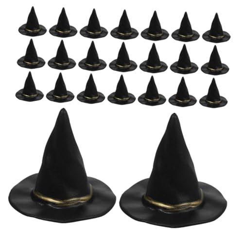 HANABASS 36 Stück Teiliges Mini Hexenhüte aus Robustem Material Kleine Schwarze Hüte für DIY Bastelprojekte Puppenhaus Zubehör und Halloween Partydekoration Kompakt und Vielseitig von HANABASS