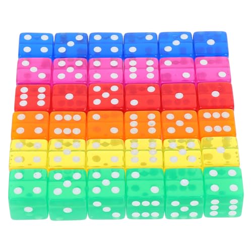 HANABASS 36-teilige Acrylwürfel: 6-seitig Für Brettspiele, Mathematikunterricht Im Klassenzimmer, Zubehör, Glatte Acrylwürfel Für Faires Gameplay, Partyspaß-Requisiten von HANABASS