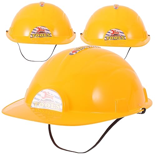 HANABASS 3Stücke Bauhelm Robuste Plastikhelme für Bauarbeiterpartys Realistisches Design Leuchtenden Farben für Bequem und Leicht zu Tragen von HANABASS