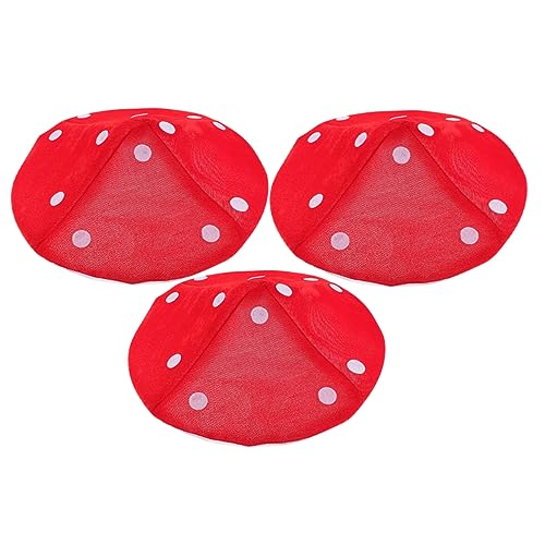 HANABASS 3Stücke Lustiger Pilzhut für Rote Cosplay Mütze mit Elastischem Band für Partys Halloween Karneval und Bühnenauftritte von HANABASS