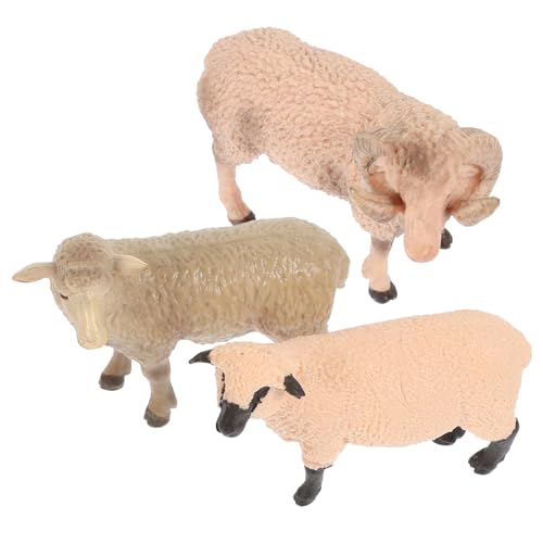 HANABASS 3Stücke Realistisches Schafmodell Simulierte Tierfiguren für Dekoration für Lernspiele und Kreative Gestaltung von HANABASS
