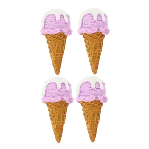 HANABASS 4 . Teiliges Künstliche Eiscreme Kegelfiguren Realistische Simulation für Partydeko Ladenauslage und Fotorequisiten Leichtes Vielseitiges Dessertmodell von HANABASS