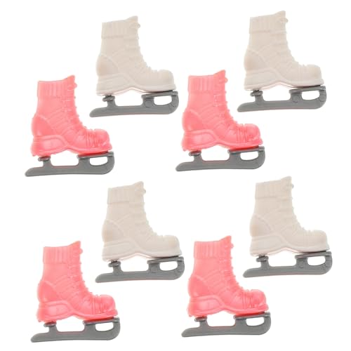 HANABASS 4 Paare Mini Rollschuhe Puppenzubehör Langlebige Vier Räder Rollschuhe für Puppen Dekorative Eislaufschuhe für Puppenhaus Kreatives für DIY Kostümaccessoire von HANABASS