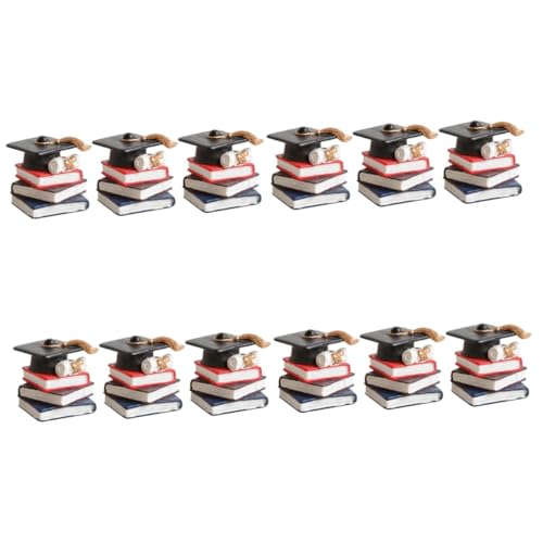 HANABASS 4 Sätze Abschluss Tortendeko Doktorhut Cake Topper Für Graduation Feiern Dekoration Für Torten Festliche Abschlussfeier Accessoires 3 Stück * 4 von HANABASS