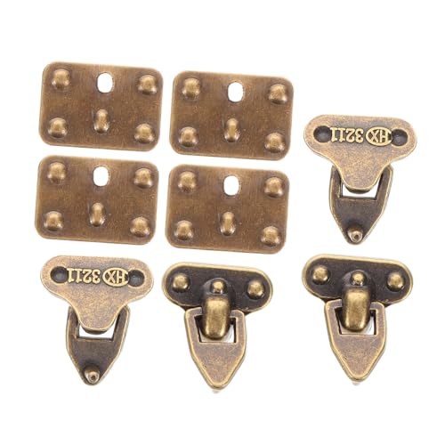 HANABASS 4 Sätze Gepäck Hardware kleine schlösser Gepäck Mini-Koffer- Mini-Koffermodell Schmuck-Organizer Reisekoffer Spielzeugkoffer für Mädchen Metall Dark Brown von HANABASS