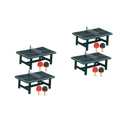 HANABASS 4 Sätze Maßstab Realistisches Resin Modell mit Schlägern Detailgetreues Puppenhaus Zubehör Platzsparendes Kompatibles Sportmöbel für Mikro Landschaft und Sammler von HANABASS