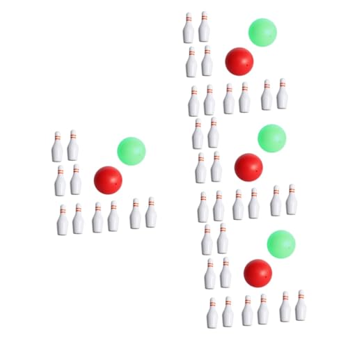 HANABASS 4 Sätze Mini Bowling Set für Puppenhaus Teiliges Dekorationszubehör aus Sicheren Materialien für Kreative Fotorequisiten und Entspannende von HANABASS