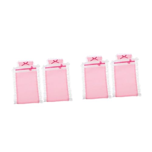 HANABASS 4 Sätze Puppenhaus Bettwäsche Set Teilig mit Kissen und Bettlaken Charmantes Design für Puppenbett und Etagenbett für Puppenhaus Schlafzimmer und Spielzimmer Dekoration HANABASS 4 Sätze Puppenhaus Bettwäsche Set Teilig mit Kissen und Bettlaken Charmantes Design für Puppenbett und Etagenbett für Puppenhaus Schlafzimmer und Spielzimmer Dekoration von HANABASS