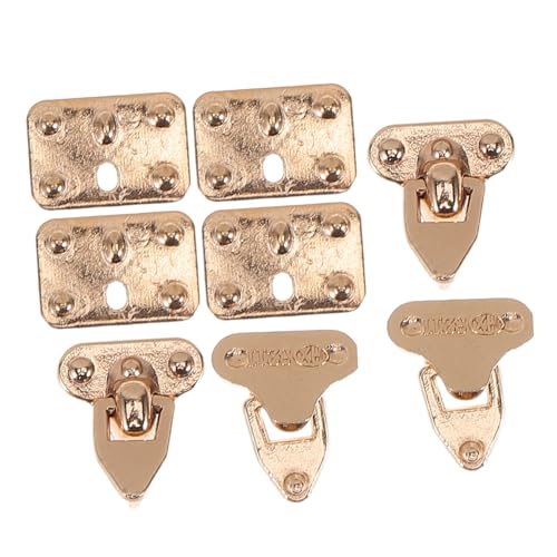 HANABASS 4 Sets Babygepäck Hardware Taschenverschlüsse Schmuck Organizer Koffer Puppenhaus Miniatur Schlüssel Puppenhaus Kofferverschlüsse Vintage Schmuckhalter Mini Koffer von HANABASS