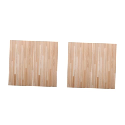 HANABASS 4 Stck. Miniatur Puppenhaus Bodenbelag PVC Holzmaserung Fliesen DIY Dekoration Langlebig Realistische Struktur für Bjd Puppenhaus Zubehör von HANABASS