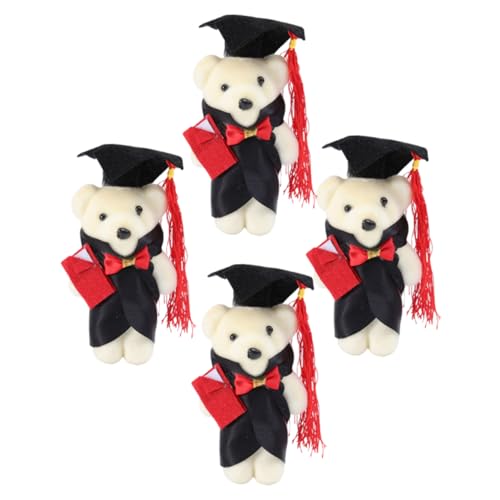 HANABASS 4 Stück Abschlussbär Geschenkset Teiliges für Bouquets Abschlussfeiern und Dekoration Kuscheltier für Abschlussparty Niedliches für Graduierte HANABASS 4 Stück Abschlussbär Geschenkset Teiliges für Bouquets Abschlussfeiern und Dekoration Kuscheltier für Abschlussparty Niedliches für Graduierte von HANABASS