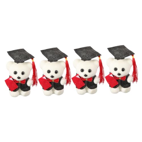 HANABASS 4 Stück Abschlussbärengeschenk dekorativer Graduierungs-Plüschbär Party entzückendes Plüschbärenspielzeug zarter ausgestopfter Bär Abschluss Bär Schaum von HANABASS
