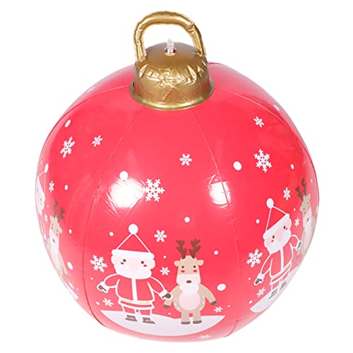 HANABASS 4 Stück Aufblasbarer Großer Weihnachtsball PVC Wetterfest Rot Outdoor Weihnachtsdekoration für Garten und Party Hängend oder Stehend Festliche Kugel für Weihnachtsbaum HANABASS 4 Stück Aufblasbarer Großer Weihnachtsball PVC Wetterfest Rot Outdoor Weihnachtsdekoration für Garten und Party Hängend oder Stehend Festliche Kugel für Weihnachtsbaum von HANABASS