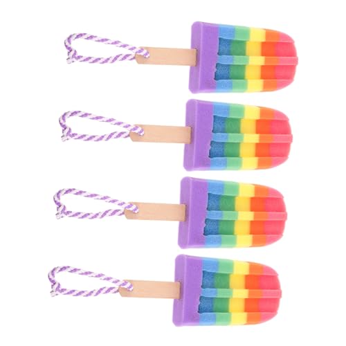 HANABASS 4 Stück Badetuch Abgestorbener Hautentferner Für Den Körper Hautpeeling Für Den Körper Body Scrubber Duschschwamm Peeling-badeschwämme Neuartiger Schwamm Duschschwämme Hölzern von HANABASS