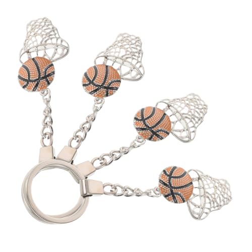 HANABASS 4 Stück Basketball Schlüsselanhänger Metallanhänger Basketball Schlüsselring Langlebig Leicht Tragbar für Taschen Rucksäcke Fans Geschenke Party Deko von HANABASS