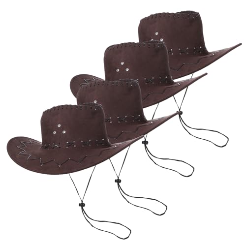 HANABASS 4 Stück Cowboyhut für Jungen und Mädchen Verstellbarer Western Hut für Partys und Kostüme Vielseitiges Accessoire für Karneval und Mottopartys von HANABASS