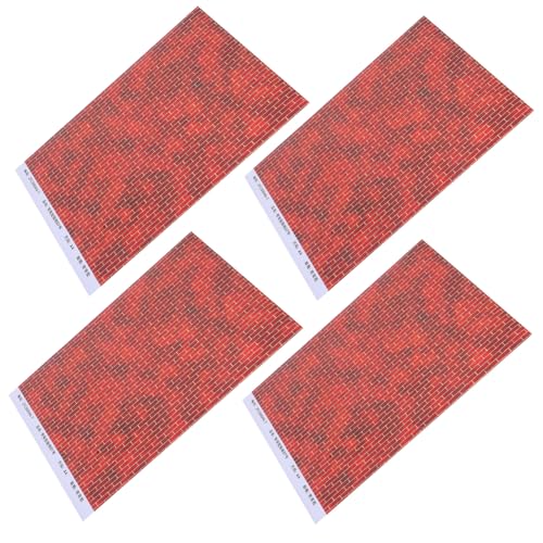 HANABASS 4 Stück Dollhouse Decoration Sticker Mini- -bodenaufkleber Bodenzubehör Für Minihäuser Bauernhaus-puppenhaus-tapete Miniatur-bodenaufkleber Bodentapete Brown Papier von HANABASS