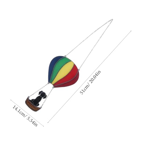HANABASS 4 Stück Fensterhänger Heißluftballon Form Buntes Deko für Garten Leichtes Bruchsicheres Material Langlebig Farbenfroher Frühlingsakzent für Hundebesitzer von HANABASS