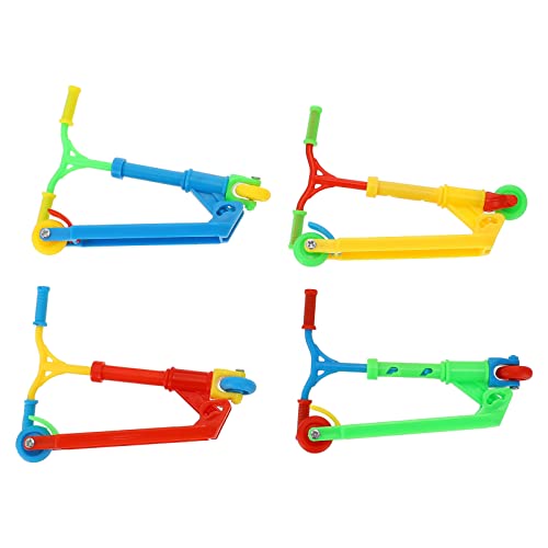 HANABASS 4 Stück Finger Scooter Tragbare Fingertip Spielzeuge für Erwachsene zur Raumdekoration und Fingerkoordinationstraining Mini Skateboards Rot Gelb Grün und Blau von HANABASS