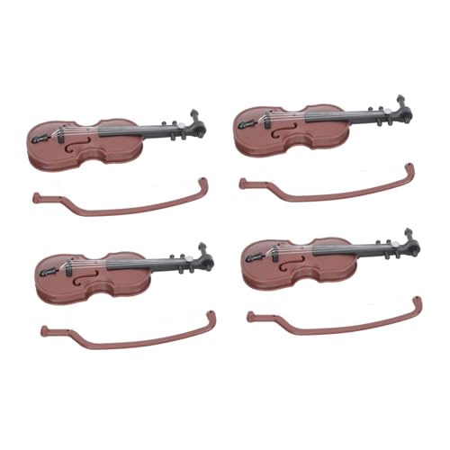 HANABASS 4 Stück Geigenmodell Miniatures Dekorative Violine kinderspielzeug selber Machen Szene Mini schmücken puppenhaus Geige Modell puppenhaus DIY schmücken Mini-Hausgeige Plastik von HANABASS