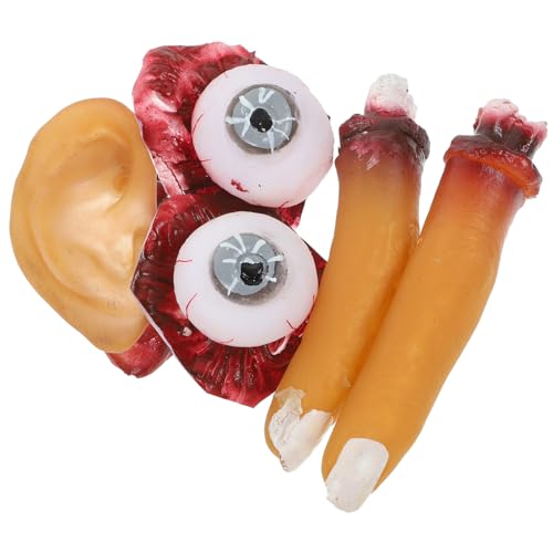 HANABASS 4 Stück Halloween-Orgelrequisiten Finger Halloween Halloween-Körperorgel-Dekoration Halloween-Finger Teile Halloween Horror Halloween grusel falscher Finger falsche Ohren Plastik von HANABASS