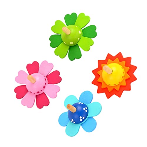 HANABASS 4 Stück Kreiselspielzeug Aus Holz Kreiselspannungsspielzeug Drehen Spinning Gyro - Gyro-Rad- Spinning Top Toy Gyro Wheel Kreiselspielzeug Für von HANABASS