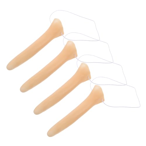 HANABASS 4 Stück Lange Nase PVC Prothese Elastisch für Halloween Kostüm Cosplay Verkleidung Partyaccessoire für Erwachsene von HANABASS
