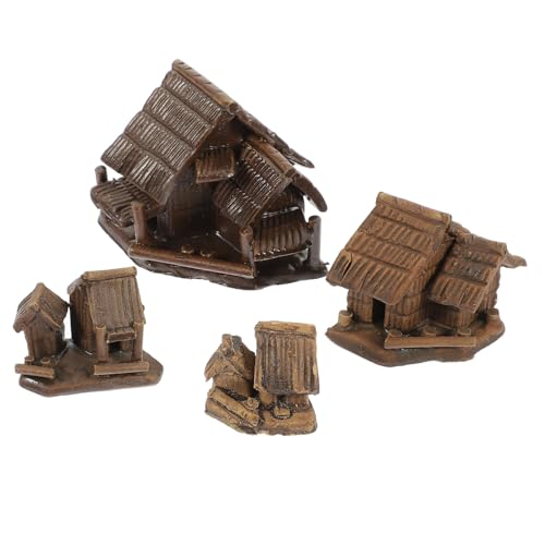 HANABASS 4 Stück Mini Bonsai Ornamente Dekoration Gartenornamente Terrarium Zubehör Cottage Outdoor Miniaturen Indoor Feengarten Landschaft Winzige Heimwerkerbedarfsartikel von HANABASS