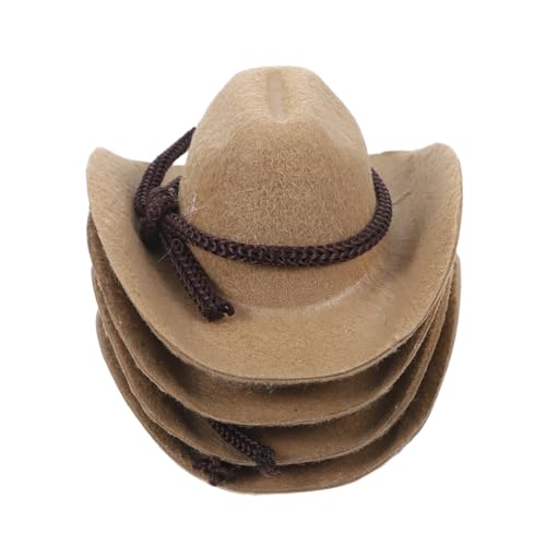 HANABASS 4 Stück Mini Cowboyhüte für Puppen Kleine Western Partyhüte Miniatur Cowgirl Dress-up Caps für Halloween Weihnachten Puppendeko HANABASS 4 Stück Mini Cowboyhüte für Puppen Kleine Western Partyhüte Miniatur Cowgirl Dress-up Caps für Halloween Weihnachten Puppendeko von HANABASS