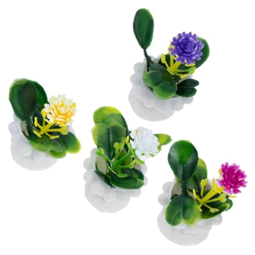 HANABASS 4 Stück Mini Grünpflanzen Dekoration Pflanzendekorationen Puppenhaus Requisite Vhouse Topfpflanzen Mini Bonsai Miniatur Bonsai Schmücken Puppenhaus Ornament von HANABASS