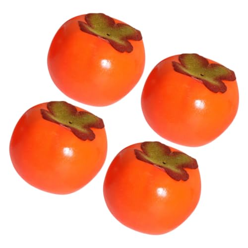 HANABASS 4stücke Miniatur Künstliche Persimmon Dekorationen Simulierte Modelle Foto Requisiten Obstornamente Küche Schreibtisch von HANABASS