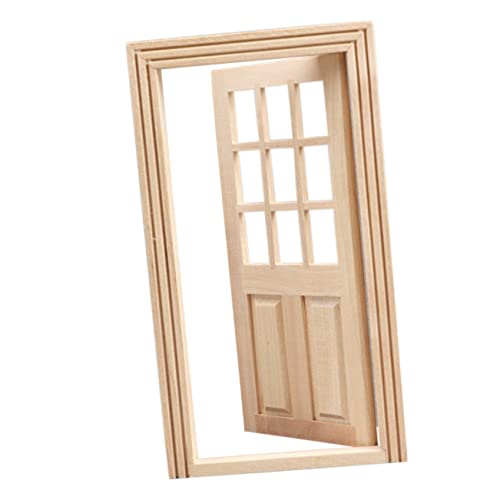 HANABASS 4 Stück Mini Tür Und Fenstermodell Mini Möbel Requisite Heimdekoration Kleine Häuser Kleine Häuser Dekoration Puppenhausmöbel Miniaturmöbel Miniatur Zubehör Holz Khaki von HANABASS