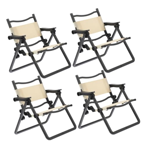 HANABASS 4 Stück Mini-möbel Miniatur-stuhlmodell Stühle Für Partyveranstaltungen Puppe Klappstuhl Modelle Dollhouse Möbel Klappstühle Miniaturklappstühle Miniaturhauszubehör Möbelmodell von HANABASS