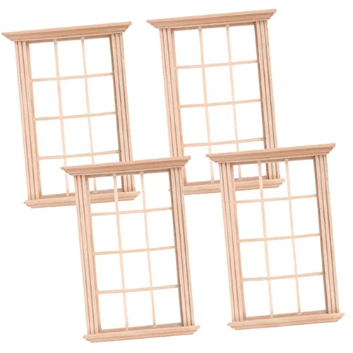 HANABASS 4 Stück Miniatur Fenster für Puppenhaus Holzfenster Modelle Maßstab Zubehör für DIY Puppenstuben Kreatives HANABASS 4 Stück Miniatur Fenster für Puppenhaus Holzfenster Modelle Maßstab Zubehör für DIY Puppenstuben Kreatives von HANABASS