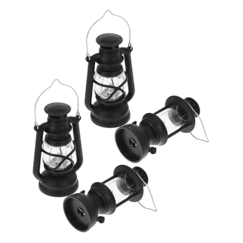 HANABASS 4stücke Retro-petroleumlampe Für Puppenhaus Kleine Vintage-öllaterne Miniaturlampe Puppenhaus-Dekoration Miniatur-puppenhaus-szenendekoration Miniatur-landschaftsornament von HANABASS
