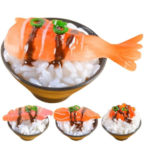 HANABASS 4 Stück PVC Sushi Reisform Realistische Lebensmittelmodelle für Küche Deko Fotorequisiten für Sushi Anfänger Kochliebhaber HANABASS 4 Stück PVC Sushi Reisform Realistische Lebensmittelmodelle für Küche Deko Fotorequisiten für Sushi Anfänger Kochliebhaber von HANABASS