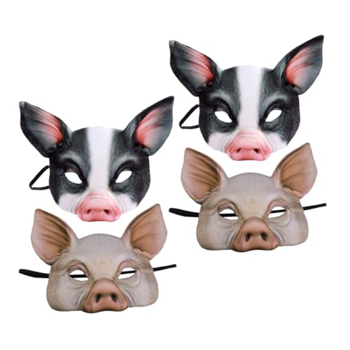 HANABASS 4 Stück Party Schweinemaske Karnevalsmaske Männer Cosplay Maske Foto Requisite Tiermaske Für Karneval Schweinemaske Für Cosplay Niedliche Cartoon Maske von HANABASS