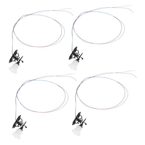 HANABASS 4 Stück Puppenhaus Wandleuchte Led-puppenstubenlicht Lichter Miniatur Miniaturdekor Mini-wandlampenmodell Winziges Wandlampenmodell Kleine Wandlampe Miniatur-wandlampe Black Abs von HANABASS